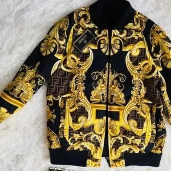 Versace Other - Fendace Gold Baroque Bomber Jacket NWT